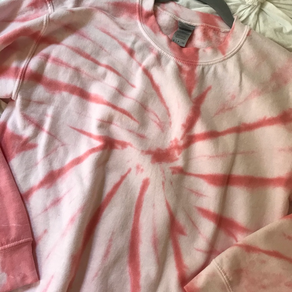 Pinky Coral Tie Dye Crewneck Sweatshirt - Picture 3 of 3